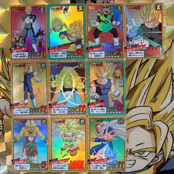 10Pcs/Set DRAGON BALL Z Karty Babidi Son Goku Vegeta Dabura Super Saiyan Anime Hry ACG Lom Grid Karte Flash Časť 9 Prekresliť