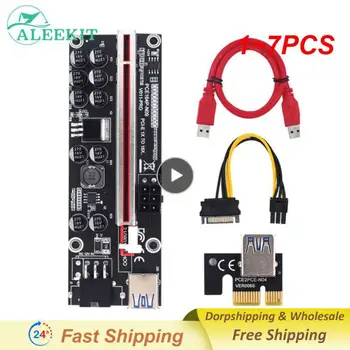 1~7PCS Dual LED VER009S PCI-E Stúpačky Karty 009S PCIE 1X až 16X Extender 100 CM 60 CM 30 CM USB 3.0 Kábel SATA Napájania pre Grafické Karty