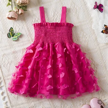 2-6Y Deti Clothings pre 2024 Karneval Letné Detské Dievčenské Oblečenie pre Party Princezná Šaty pre 3D Butterfly Roztomilé Detské Kostýmy