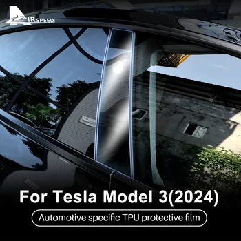 2 KS TPU Auto Okno B Piliere Priehľadná Ochranná Fólia pre Tesla Model 3 Highland 2024-Up Anti-Scratch Auto Príslušenstvo