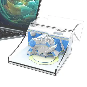3D Memo Podložky Papier Rezbárske Umenie 3D Poznámok Priestor Tému 3D programe poznámkový blok, Obývacia Izba Stôl Memo Pad Darček 3D Umenie Memo Pad