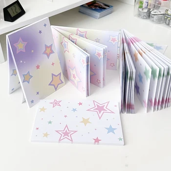 50 List Roztomilý Memo Pad Kreatívne Farby Star Vytlačené Scrapbooking Memo Pad Papiernictvo Sticky Note Book Papier INY Student Dodávky