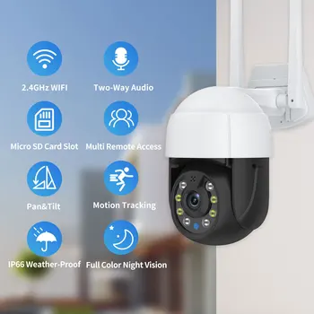 5MP HD Wifi IP Kamera Tuya Auto Tracking Bezdrôtová Bezpečnostná Kamera 1080P Vonkajšie Ulici PTZ CCTV Kamery AI Zistiť Dohľadu 5