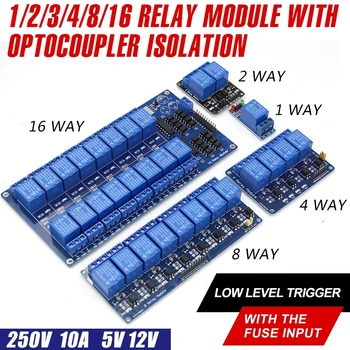 5V 12V 1 2 4 6 8 kanálový reléový modul s optocoupler. Reléový Výstup 1 2 4 6 8 spôsob relé modulu pre pc Na sklade