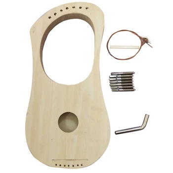 7 Reťazce Lýra Harfa DIY Kit Pevné Lipa Sláčikový Hudobný Nástroj Handwork Maľovanie Montáž pre Amatérske Začiatočník