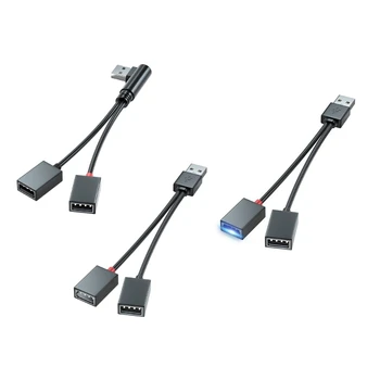 Auto USB Rozbočovač Adaptér pre Mobilné Power Banky,Počítač USB Mužov a Žien Napájací Adaptér Kábel USB Y Splitter Dátový Kábel
