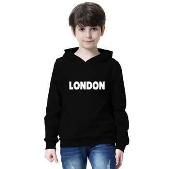 Chlapci LONDÝNE Listov Tlač s Kapucňou, Módne Deti Mikina s Kapucňou na Jeseň Zimné Oblečenie pre Dospievajúcich Bežné Streetwear