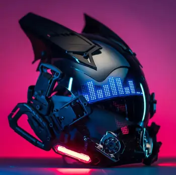 Cyberpunk svetelný prilby, masky zmysel elektronické masku plnú tvár funkcia vietor prispôsobiť vzor cosplay Obrazovke Halloween Party