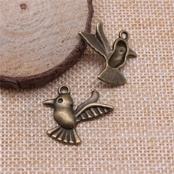 doprava zadarmo 27pcs 26x23mm antické bronzové Malý vták charms diy retro šperky nosenie Náušnice keychain vlasy karta, prívesok