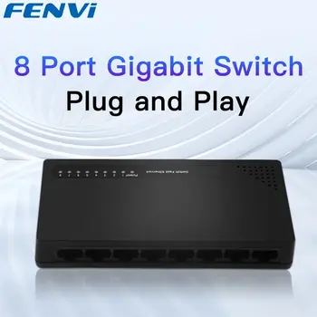 FENVI Sieťový Prepínač 8 Port 10/100Mbps Ethernet Sieťový Prepínač RJ45 Rozbočovača Internet Ethernet Splitter Smart Switch Plug and Play