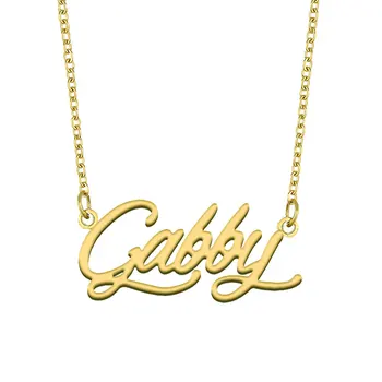 Gabby Názov Náhrdelník pre Ženy Nehrdzavejúcej Ocele, Šperky, Zlatá Farba Štítku Prívesok Collares Para Mujer Písmená Choker
