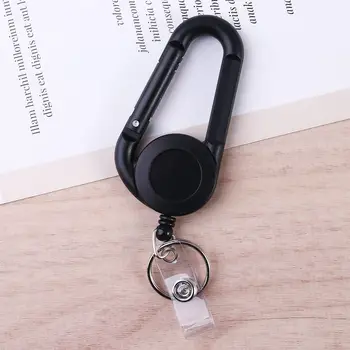 ID Lanko Lanko Klip Kancelárske potreby Vytiahnuť Keychain Nástroj Krúžok Klipy Odznak Cievky Klip Keychain Odznak Držiteľ Klip