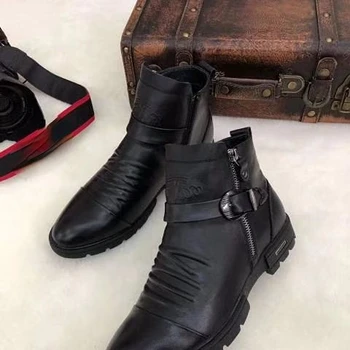 Jeseň Nový Knight Topánky Bavlna ShoesCasual Športová Obuv, Kožené Vysoké Topánky Top Obuv Módne pánske Topánky