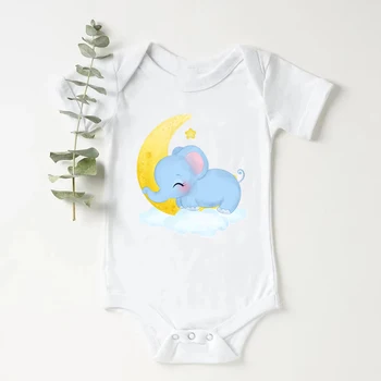 Krásny Slon Detské Oblečenie Letné Krátky Rukáv Romper Kawaii Kombinézu Pre Novorodenca Harajuku Mäkké Jumpsuit