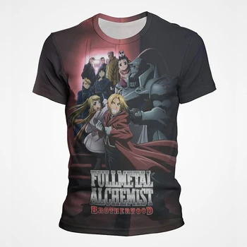 Letné Fullmetal Alchemist T-Shirts Anime 3D Tlač Streetwear Chlapec Dievča Ležérne Módne Nadrozmerné T Shirt Deti Tees Oblečenie, Topy