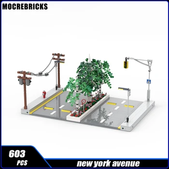 MOC-154042 Mesto, výhľad na Ulicu New York Avenue Budovy Modularization stavebným Montáž Model Tehla Hračka pre Deti, Darčeky