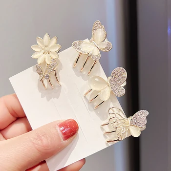 Motýľ Vlásenky Mini Klip Headdress Elegantné Crystal-Ako Motýľ Kvet Bang Strane Kovové Vlasy Pazúr Svorka Vlásenky Vlasy Príslu