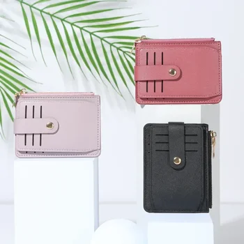 Nové kabelky dámske krátky klip peniaze PU kožené zips nika dizajn žena multi-card farbou pevné