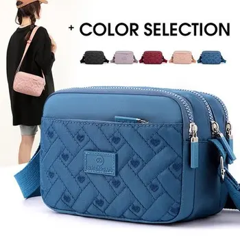 Nový Príchod Nylon malé ženy nakupovanie kabelky!Pekné razba roztomilý multi-zipsy tašky cez rameno, All-zápas Trend lady Dopravcu