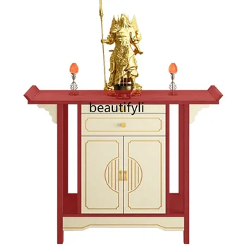 Nový Čínsky Štýl Oltár Moderný Štýl Boh Bohatstva Skrine z masívu Buddha Výklenkom Uprostred Haly Oltár Konzoly Bódhisattva Skrine