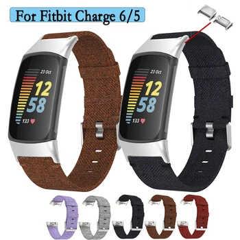 Plátno Popruh pre Fitbit poplatok 6/5 Vysoko Kvalitné Farebné Smartwatch Náhradné Športové Tkaný Náramok Kapela Watchbands