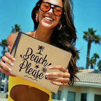 Pláž Prosím, Ženy Kozmetické Prípadoch Spojok Kabelky Rúž Letné Slnečné Okuliare Organizátori Cestovné Make-Up Puzdro Najlepší Darček