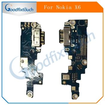 Pre Nokia X6 2018 Nabíjanie pomocou pripojenia USB Nabíjací Port Konektor Doku Flex Kábel Náhradné Diely