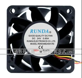 RUNDA RD6038B24SH-RS DC 24V 0.65 A 60x60x38mm 3-Wire Server Chladiaci Ventilátor