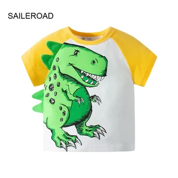 SAILEROAD Letné Tričko Bavlna, Krátky Rukáv Stereoskopické Cartoon Dinosaurov T-Shirts Deti Tee Dievčatá Topy Chlapcov, Oblečenie pre Deti
