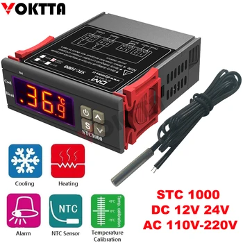 STC 1000 LED Digitálny Termostat pre Inkubátor Regulátor Teploty Thermoregulator Relé Kúrenie Chladenie DC 12V 24V 110-220V