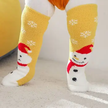 Teplé Sweet Home Spánku Ponožky Batoľa Poschodí Ponožky Santa Claus Dlhé Trubice Ponožky Baby Baby Pančuchy Pančuchový Tovar Vianočné Ponožky