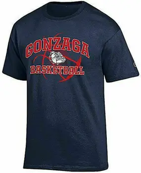 WO8248 Gonzaga Bulldogs Modrá Basketbal Krátky Rukáv T-shirt mikina s Kapucňou Sveter o C