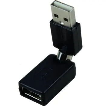 Čierna USB 2.0 Samec Na USB Žena 360-Stupňový Uhol Otáčania Rozšírenie Adaptér